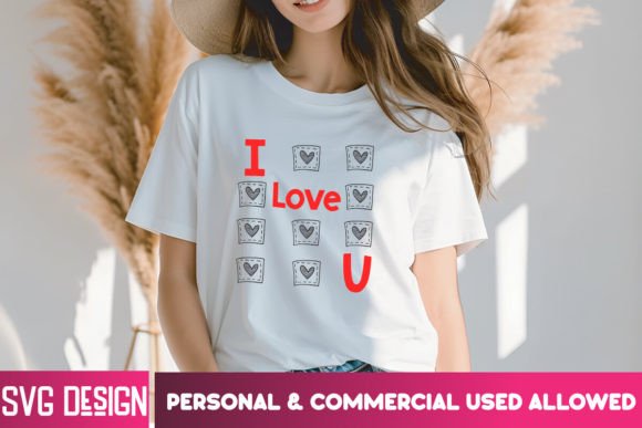 I Love U SVG Design: A Retro Touch for Heartfelt Embroidery