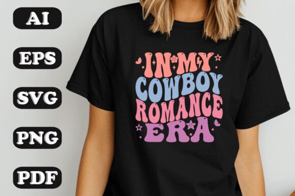 In My Cowboy Romance Era Wavy SVG T-Shirt