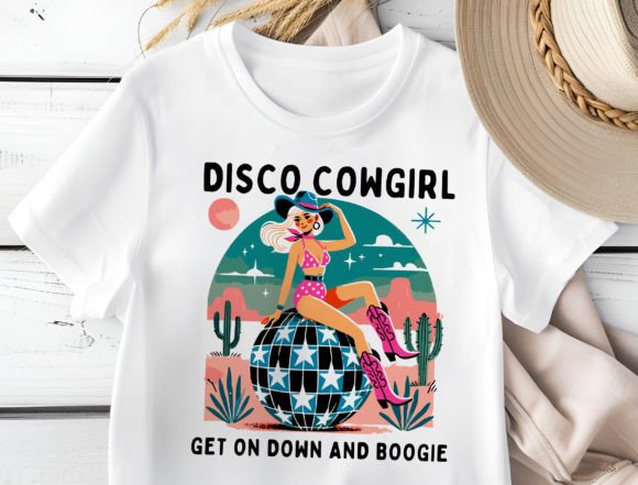 Retro Disco Cowgirl Png Adds Bold Flair to Embroidery Projects