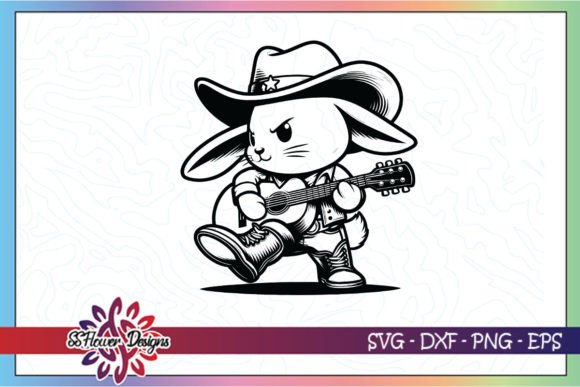 Western Easter Bunny Guitar SVG Clipart Review