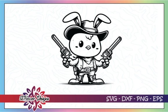 Western Easter Bunny Sheriff SVG Clipart Review for Embroidery Projects
